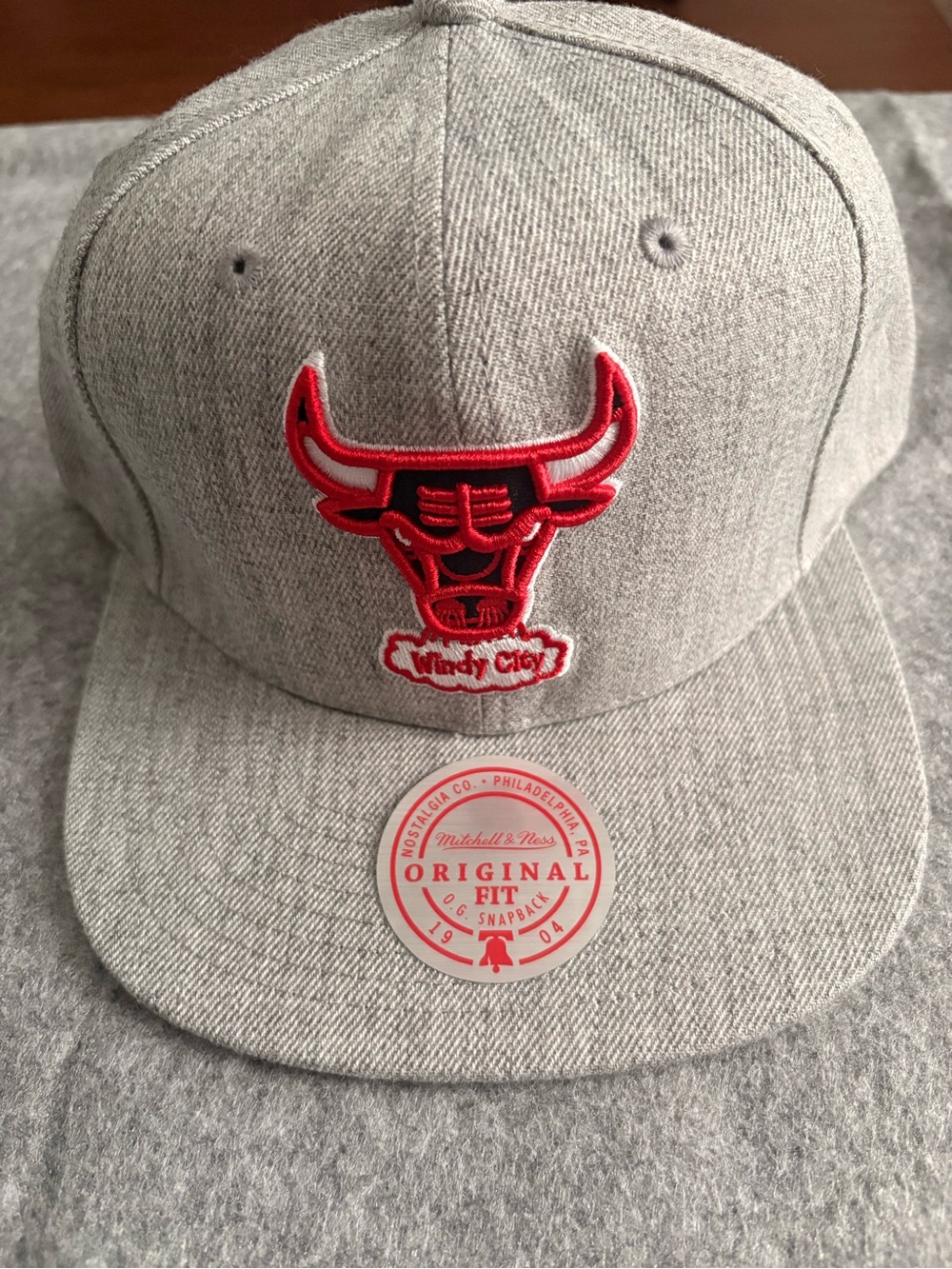 Mitchell & Ness Chicago Bulls Snapback Grey Heather Windy City HWC NWT